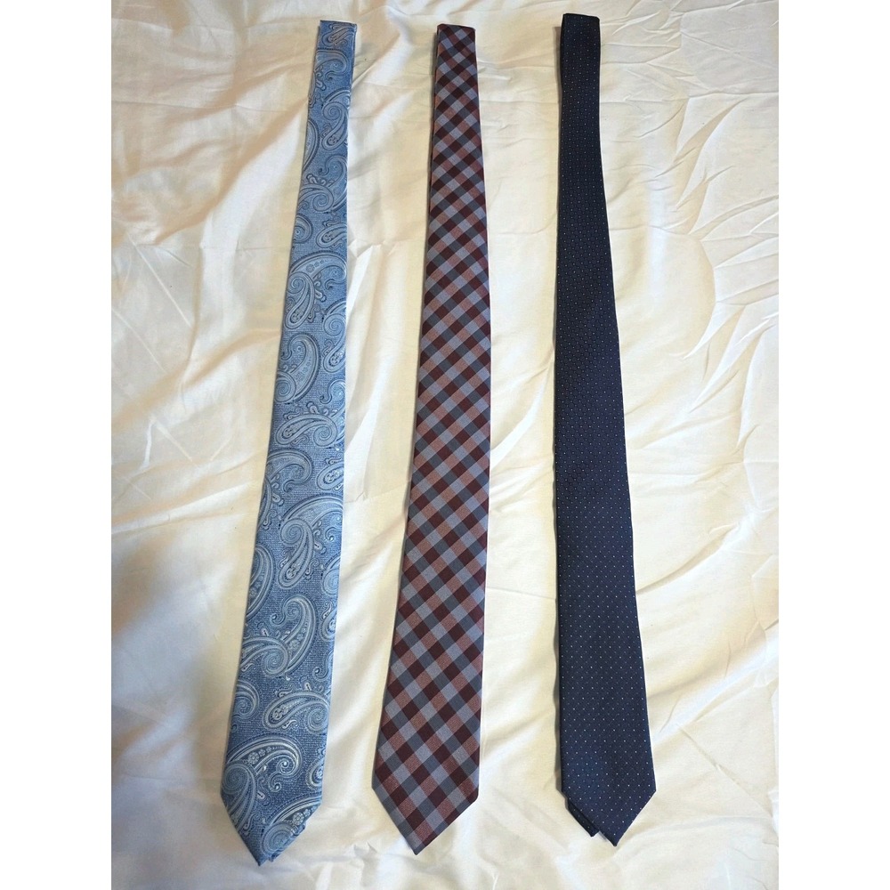 Lot of 3 Men's Designer Perry Ellis Portfolio Multicolor Ties NWOT
